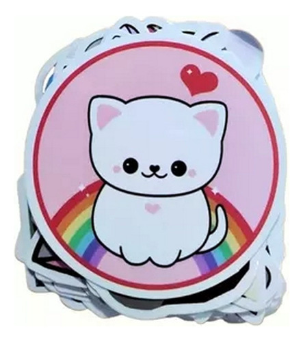 Stickers 50un Gato Gatitos Pegatinas Decorativas Kawaii