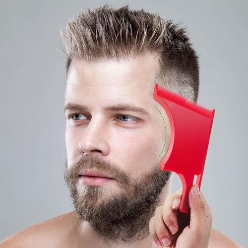 2 Piezas De Guía De Barba Para Modelar Plantillas De Bigote