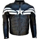 Chamarra Chaqueta De Piel Negra De Disfraz De Capitan America Marvel Para Hombres Adultos Envio Gratis