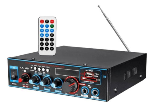 Amplificador De Áudio Digital Bluetooth Fm Mp3 Usb Microfone