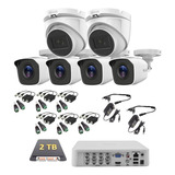 Kit Hikvision 4 Cámaras Metalicas + 2 Domo Audio 2 Tb Baluns