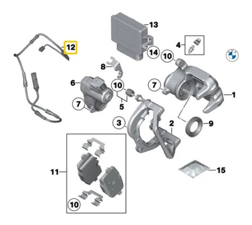 Sensor De Freno Trasero Bmw Serie 5 F10 Lci 535i N55 Foto 2