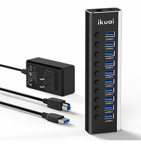 Hub Usb 3.0 Alimentado, Ikuai Hub De Datos Usb 3.0 De 10 Pue