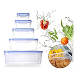 Set De 5 Taper Tupper Hermeticos Contenedor Para Comida Capacidad Desde 180 Ml Hasta 2,5 Litros Para Microondas Jkr Home