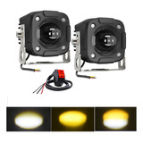 Faros De Luz Led Doble Color 60w Par Moto Con Interrupto 2pc