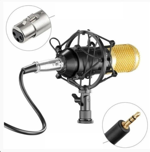 Kit Microfone Estúdio Bm800 + Aranha + Braço + Pop Filter