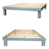 Base Rustica Solomon Individual Gris Base Cama Pieza Box