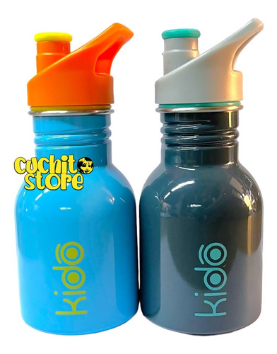 Pack 2 Botellas Metalicas Kido 335ml Para Niños Agua Bebida