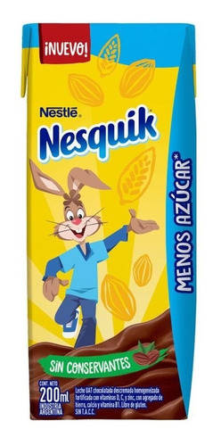 Chocolatada Nesquik Menos Azucares 200ml