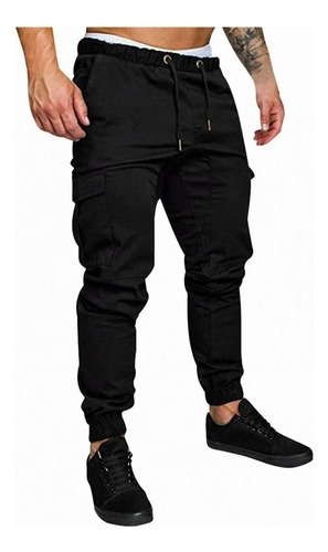 . Pantalón Jogger Cargo Skinny De Gabardina Strech