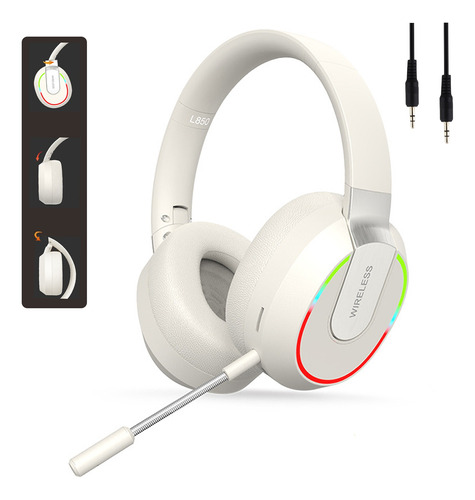 Audífonos Inalámbrico Diadema Bluetooth Plegable Con Rgb Luz