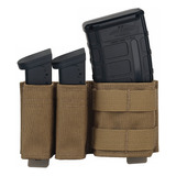 Estuche Táctico Triple Para Revistas Molle, Doble De 9 Mm Y