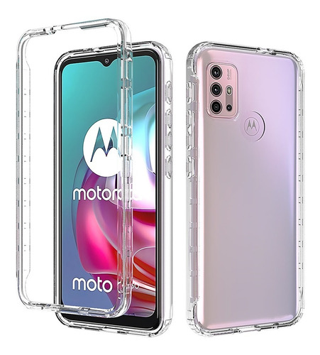 Funda 2 En 1 Rudo Para Modelos Motorola Bicolor Transparente