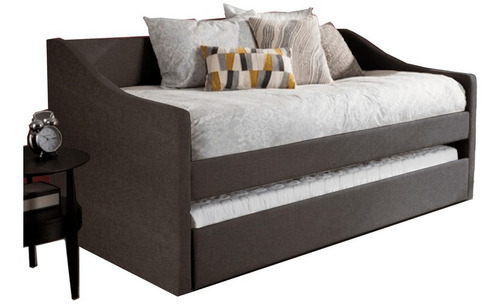 Cama Diamond Suede Chocolate Muebles Twins Literas Pieza