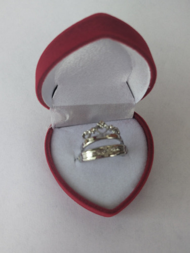 Anillo Pareja Graduable Baño De Plata Talla 6 A 8