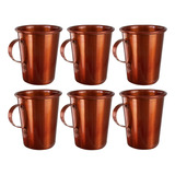 6 Canecas Moscow Mule Alumínio Pintado Cobre 350ml- Promoção