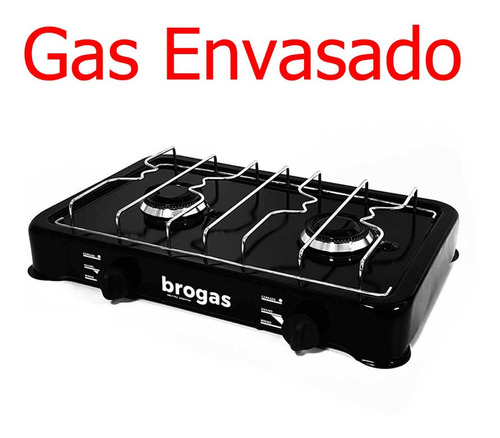 Anafe A Gas Brogas 8202 Gas Envasado 2 Hornallas Valvula