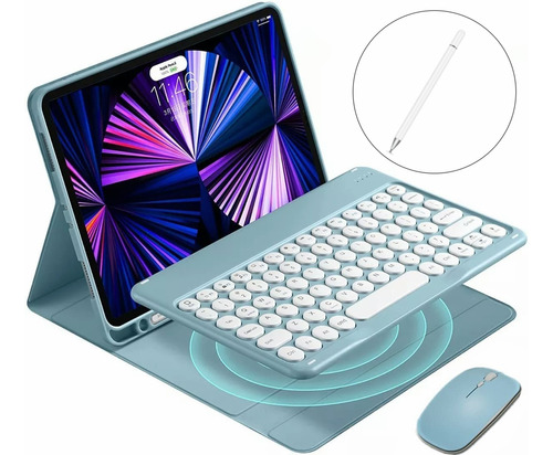 Funda Con Teclado+ Mouse+lápiz Para iPad 9ª/8ª/7ª  10.2''