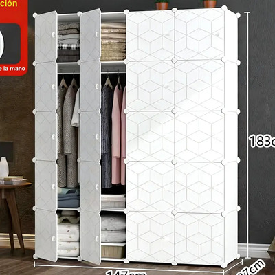 Folira® Color Blanco 20 Puerta Closet Organizador De Plastico, Mueble Ropero Mobi,armario Ropa,guardarropa,closet Armable,puertas Para Closet Fácil De Instalar,económico Y De Gran Capacidad De Carga | Envío gratis