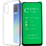 Estuche Transparente + Vidrio Ceramico Para Oppo A54