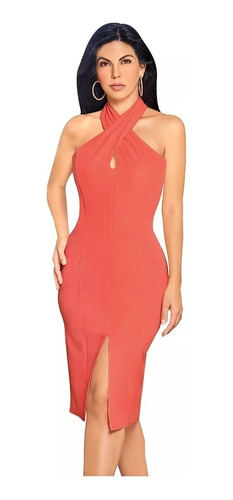 Vestido Corto Cklass 017-32 Coral Outlet/saldos Mchn