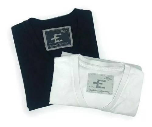 Pack 2 Remeras Eyelit Manga Corta Escote V O Cuello Redondo