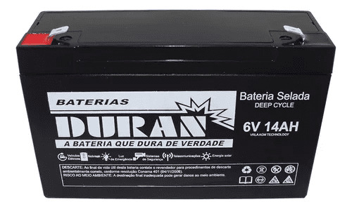 Bateria Selada Duran 6v 14ah Ciclo Profundo Vrla Agm