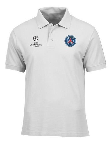 Camiseta Tipo Polo Psg, Champions League Logos Bordados