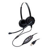 Fone Operador Zox Dh-60d (headset Usb Duplo Auricular)