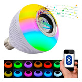 Lampada Musical Caixa Som Bluetooth Led Rgb Com Controle E27