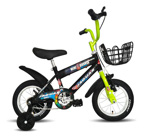 Bicicleta Infantil Niño Rodada 12 Llantas Inflables Color Negro