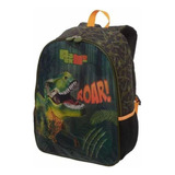 Mochila Escolar Infantil G Pacific Pack Me Roar Dinossauro Cor Verde