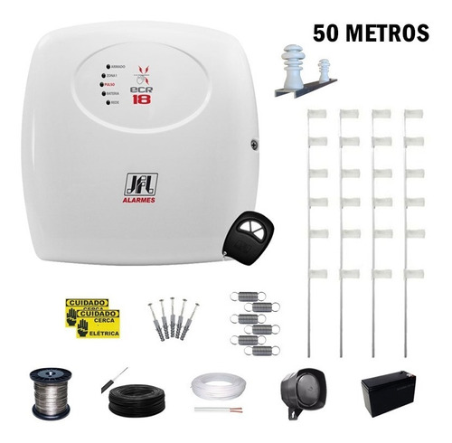 Kit Cerca Elétrica Residencial 1 Metro Jfl Ecr18 50 Metros