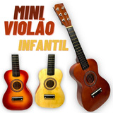 Mini Violão Madeira Infantil Semi Profissional Cordas Em Aço