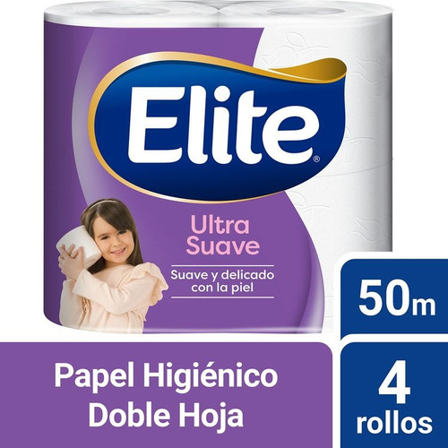 Papel Higiénico Elite Ultra Doble Hoja - 4 Unid. 50 Mts C/u