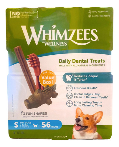Premios Whimzees Variety Value Pack S 56 Dental Treats 840g