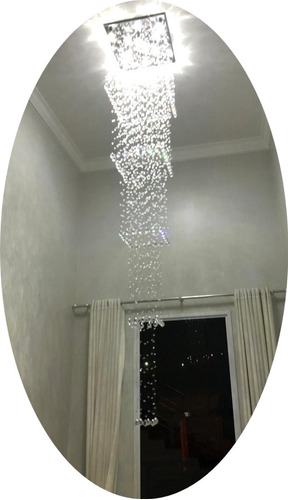 Lustre Em Cristais 50x50 Com 3m De Altura