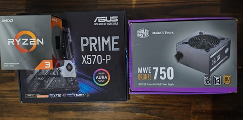 Kit Asus Prime 570-p +  Amd Rysen3 + Fuente Mwe Bronze 750