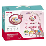 Movil Cunero Musical Melodias Proyector Control Remoto Color Rosa