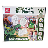 Kit De Pintura Dinossauro Com Tintas E Cavalete 8535
