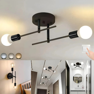 Plafón Moderno Judeng para Techo con 2 Luces, Estructura Negra Metálica | MercadoLibre