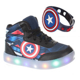 Bota De Criança Infantil Masculino Meninos Com Luz De Led