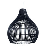 Pantalla Colgante Rattan Negro Gota 40x42cm 