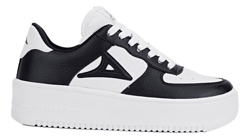 Tenis Casual Urbano Pirma 5513 Blanco Con Negro Para Mujer