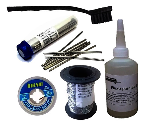 Kit Salva Chip Malha Fluxo Dessolda Solda Escova Esd Smd B