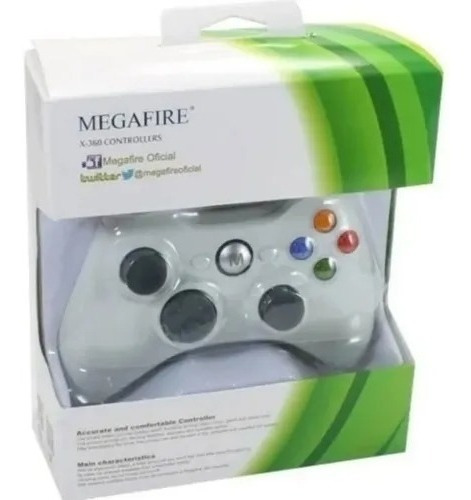 Control Alámbrico Para Xbox 360 Megafire Blanco 
