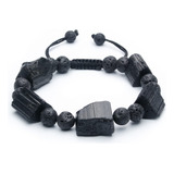 Pulsera De Piedra De Roca De Lava De Turmalina Negra - Beads