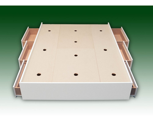 Cama Box Base Con 6 Cajones Y Baulera 2 Plazas