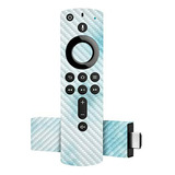 Piel Fibra De Carbono Azul Para Amazon Fire Tv Stick 4k. Com