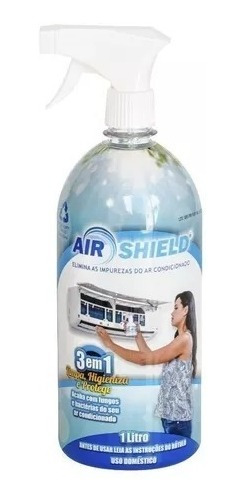 Air Shield Limpeza Higienização Bactéria Ar Condicionado 1lt